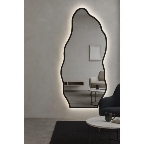 Lustro o organicznym kształcie w ramie z podświetleniem - AURO W RAMIE LED 2